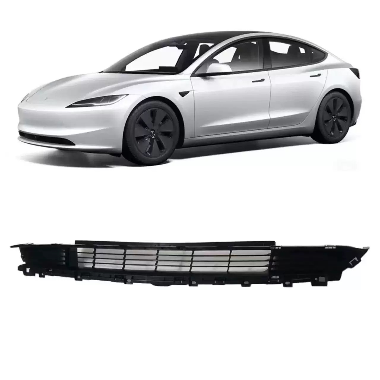 Tesla Model 3 Grille Trim Panel - Front Bumper Lower Air Vent Grille for Tesla Model 3 Highland