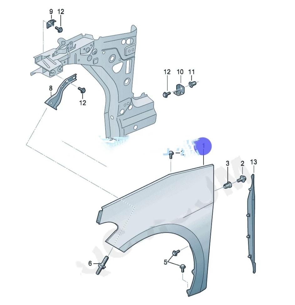 Volkswagen ID.Unix Front Left/Right Fender (Used), Second-hand Auto Part (162 USD/each)