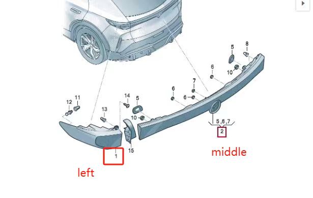 VW ID.UNYX Left Rear Taillight Assembly, Original Car Accessory