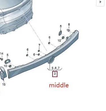 VW ID.UNYX Middle Rear Taillight Assembly, Original Car Accessory